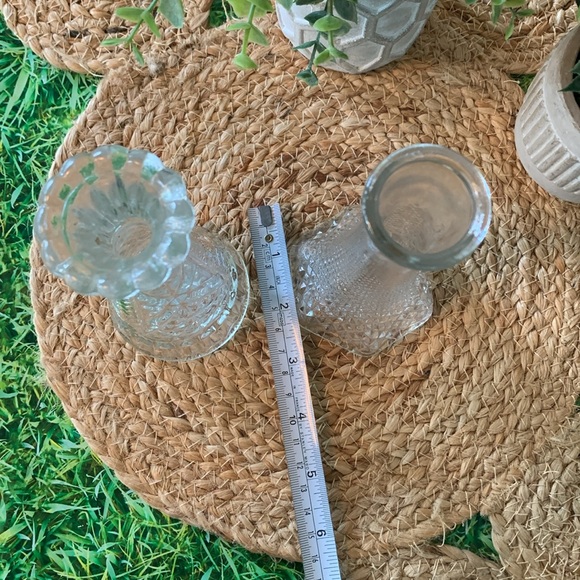 Vintage clear glass bud vase set, EUC - Picture 10 of 11